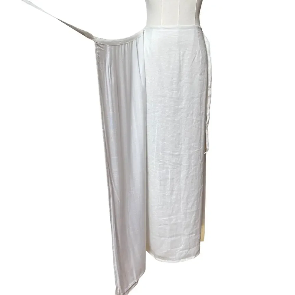 Faithfull The Brand Elodia Wrap Skirt 100% Linen 4 High Waist Side Tie-fastening - Picture 12 of 16